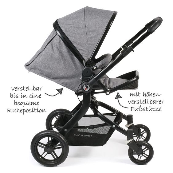 Chic 4 Baby Kombi-Kinderwagen Tano - Jeans Grey