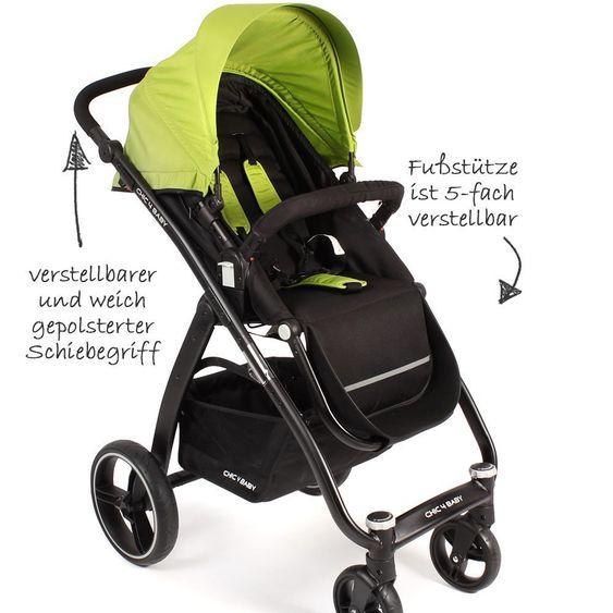 Chic 4 Baby Kombi-Kinderwagen Volare - Grün Schwarz