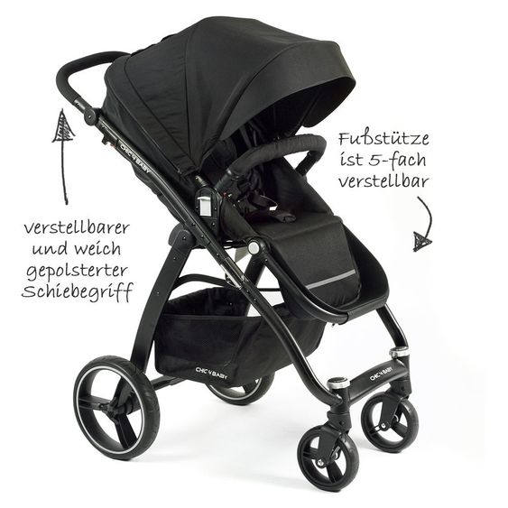 Chic 4 Baby Kombi-Kinderwagen Volare - Schwarz