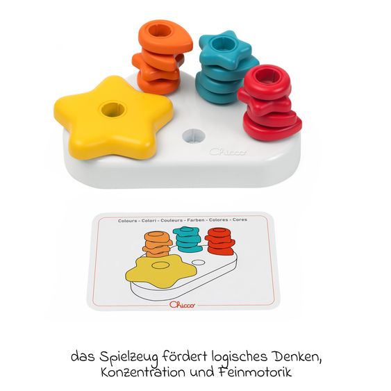 Chicco 16-tlg.-Steckspiel Wolken mit Stoffbeutel zur Aufbewahrung