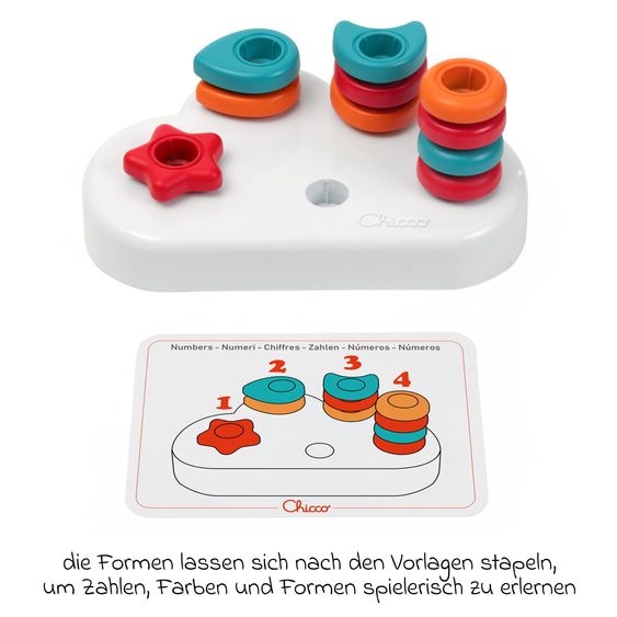 Chicco 16-tlg.-Steckspiel Wolken mit Stoffbeutel zur Aufbewahrung