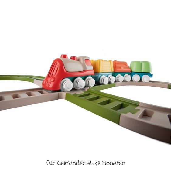 Chicco 18-tlg. Eisenbahn-Set Eco+ Baby Railway mit Schienen und Zug