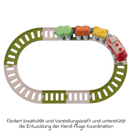 Chicco 18-tlg. Eisenbahn-Set Eco+ Baby Railway mit Schienen und Zug