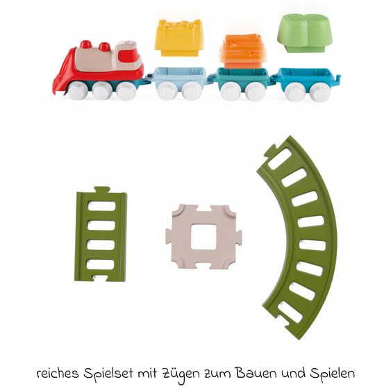 Chicco 18-tlg. Eisenbahn-Set Eco+ Baby Railway mit Schienen und Zug
