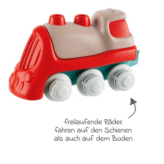 Chicco 18-tlg. Eisenbahn-Set Eco+ Baby Railway mit Schienen und Zug
