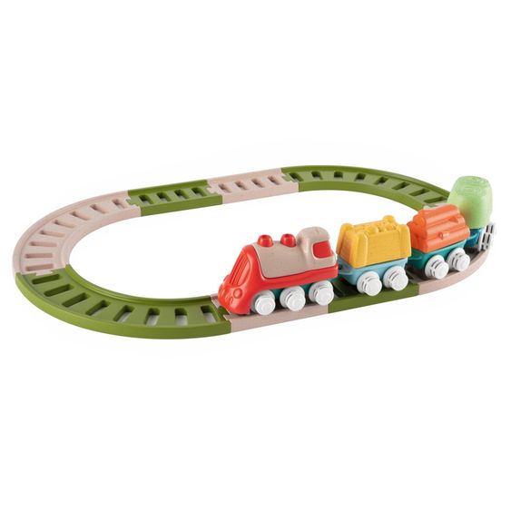 Chicco 18-tlg. Eisenbahn-Set Eco+ Baby Railway mit Schienen und Zug