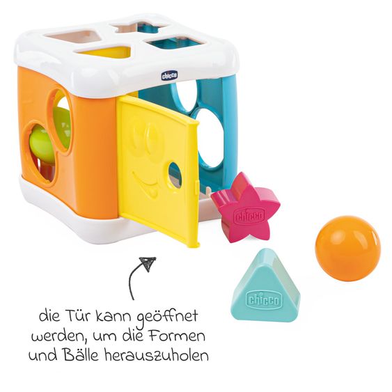 Chicco 2in1 Sortier & Schlag Würfel mit 4 Formen und 2 Bällen