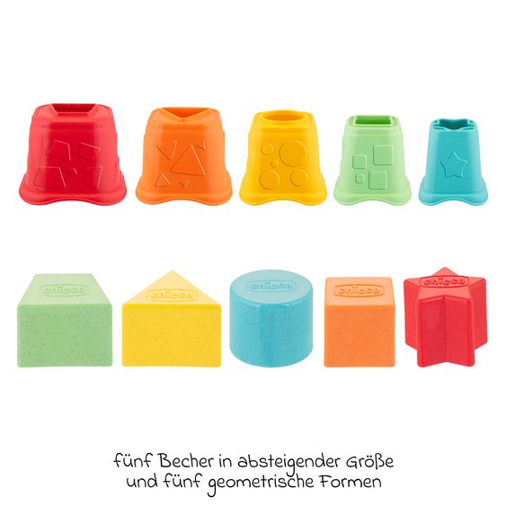 Chicco 2in1 Stapelbecher ECO+ mit 5 Formen & 5 Becher