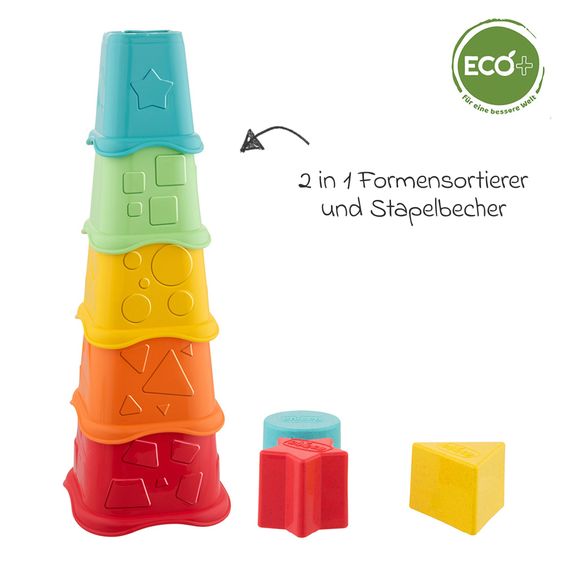 Chicco 2in1 Stapelbecher ECO+ mit 5 Formen & 5 Becher
