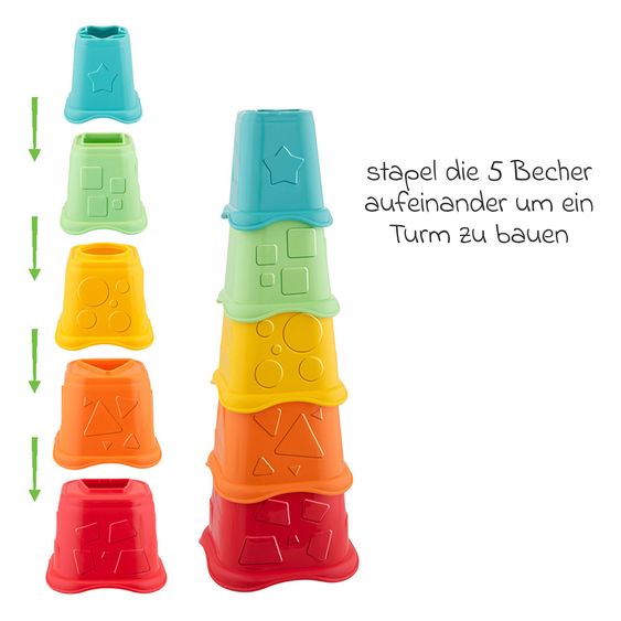 Chicco 2in1 Stapelbecher ECO+ mit 5 Formen & 5 Becher