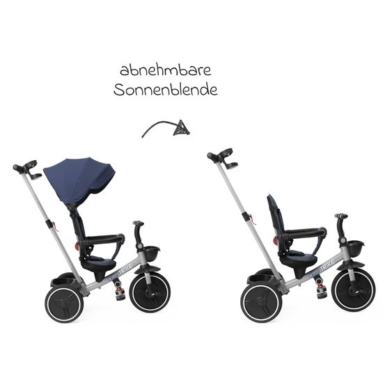 Chicco 4in1 Dreirad Mitwachsend aus Metal, 5 Punkt Gurt, abnehmbares Verdeck