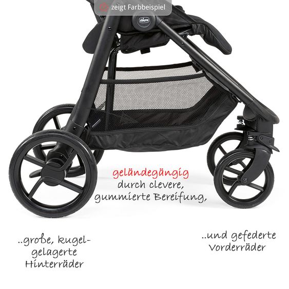 Chicco Buggy & Sportwagen Multiride bis 22 kg belastbar, inkl. Fußdecke & Regenschutz - Grey