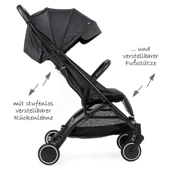 Chicco Trolley per passeggino con maniglia per il trasporto e copertura antipioggia - Pietra