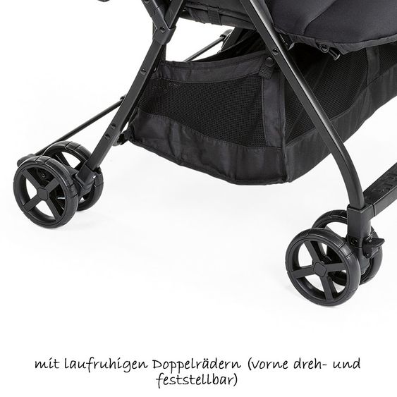 Chicco Geschwisterbuggy & Zwillingsbuggy Ohlala Twin inkl. Regenschutz - Black Night
