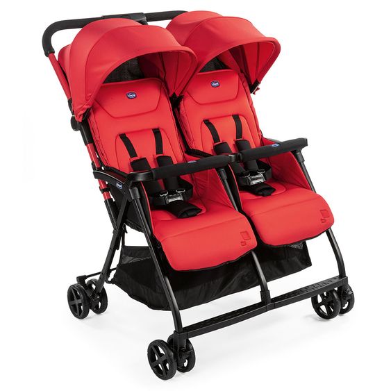 Chicco Geschwisterbuggy & Zwillingsbuggy Ohlala Twin inkl. Regenschutz - Paprika