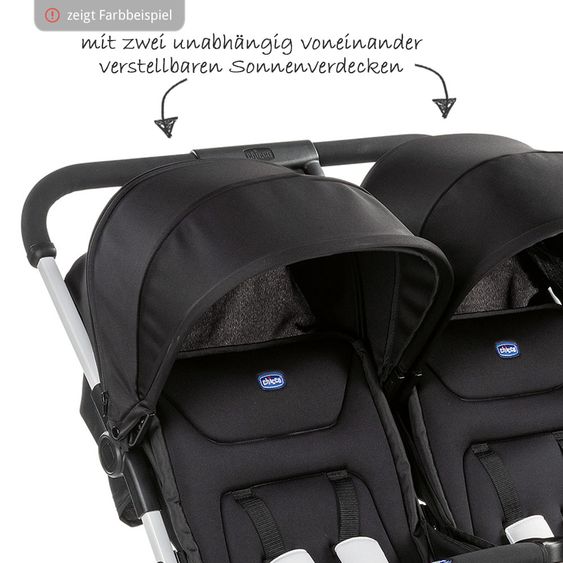 Chicco Geschwisterbuggy & Zwillingsbuggy Ohlala Twin inkl. Regenschutz - Paprika