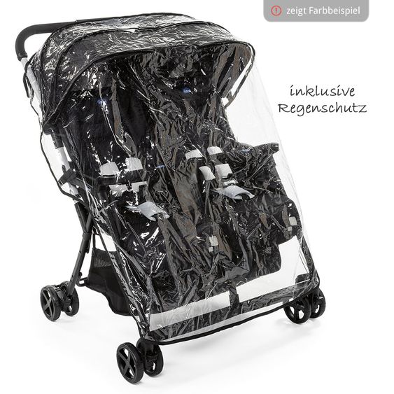Chicco Geschwisterbuggy & Zwillingsbuggy Ohlala Twin inkl. Regenschutz - Paprika