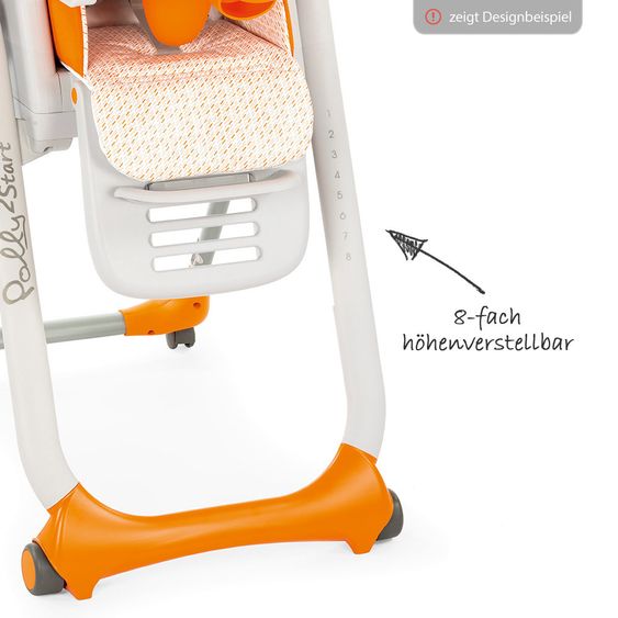 Chicco Hochstuhl Polly 2 Start mit 4 Rollen - Elephant