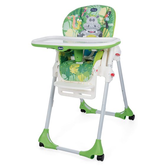 Chicco Hochstuhl Polly Easy mit 4 Rollen - Happy Jungel