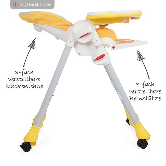 Chicco Hochstuhl Polly Easy mit 4 Rollen - Happy Jungel
