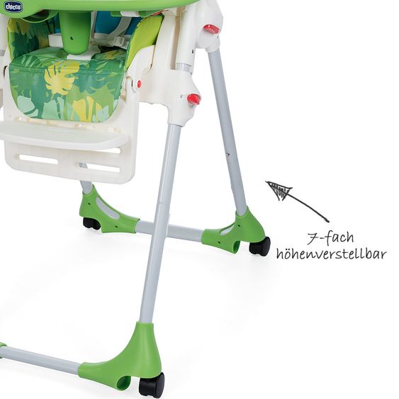 Chicco Hochstuhl Polly Easy mit 4 Rollen - Happy Jungel