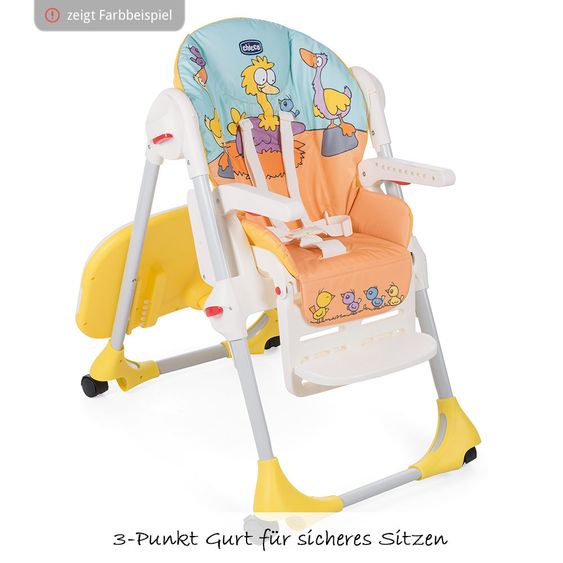 Chicco Hochstuhl Polly Easy mit 4 Rollen - Happy Jungel