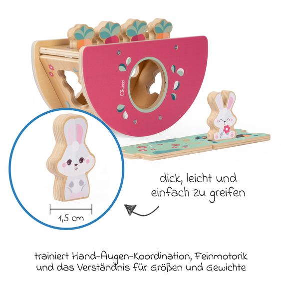 Chicco Holzeisenbahn Hasenhügel - My Wood Friends inkl. Zubehör
