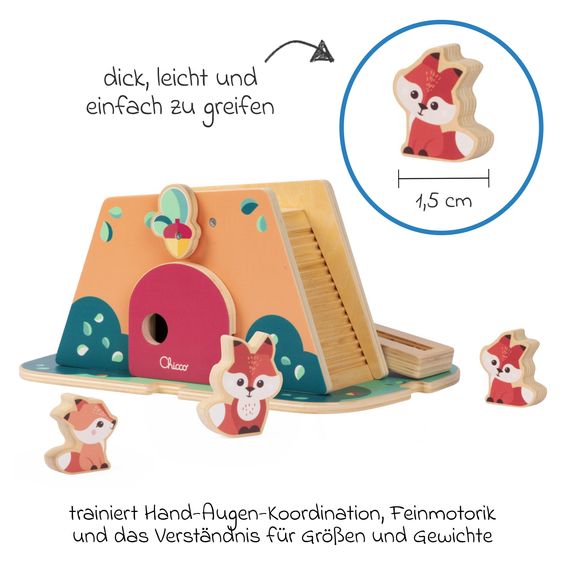 Chicco Holzspielzeug Fuchsbau - My Wood Friends inkl. 3 Figuren