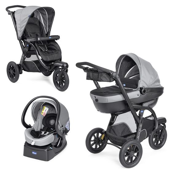 Chicco Kinderwagenset Trio-System Activ3 Top mit Kit Car - Dark Grey