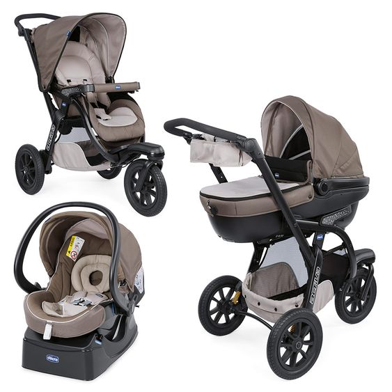 Chicco Kinderwagenset Trio-System Activ3 Top mit Kit Car - Dove Grey