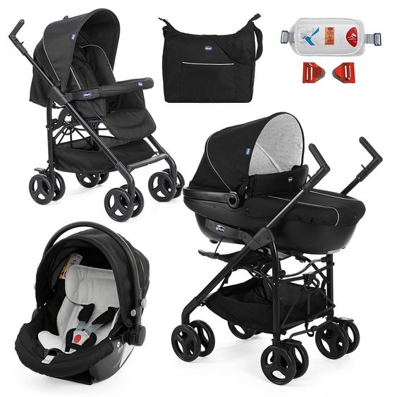 Chicco Kinderwagenset Trio-System Sprint Black mit Kit Car - Black Night