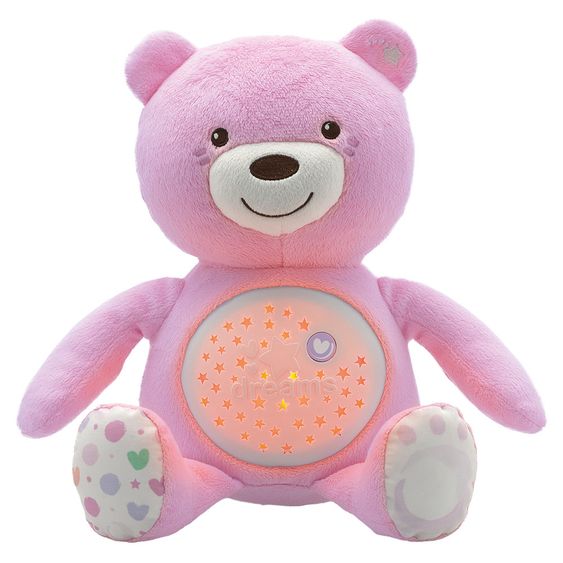 Chicco Kuscheltier mit Nachtlicht Baby Bär - Rosa