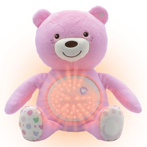 Chicco Kuscheltier mit Nachtlicht Baby Bär - Rosa