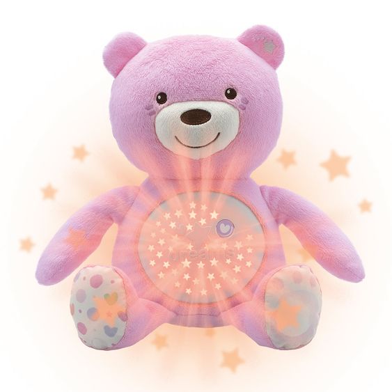 Chicco Kuscheltier mit Nachtlicht Baby Bär - Rosa