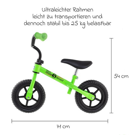 Chicco Laufrad Thunder von 2-5 Jahre, Stichfeste Reifen, höhenverstellbarer Sitz & Lenker - Green