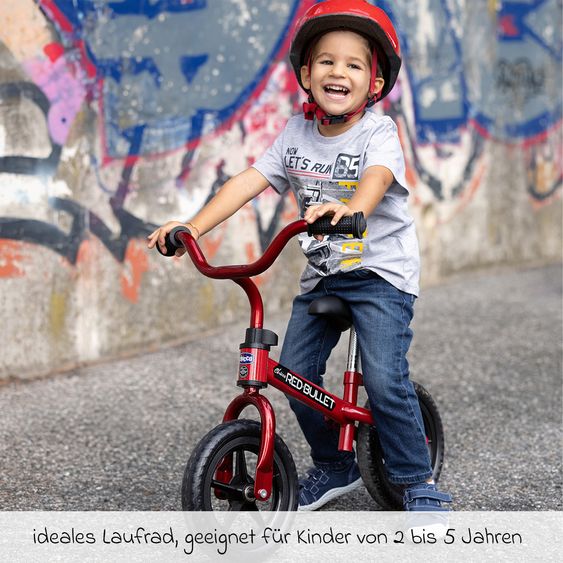 Chicco Laufrad Thunder von 2-5 Jahre, Stichfeste Reifen, höhenverstellbarer Sitz & Lenker - Red Bullet