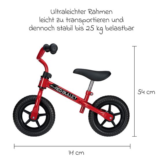 Chicco Laufrad Thunder von 2-5 Jahre, Stichfeste Reifen, höhenverstellbarer Sitz & Lenker - Red Bullet