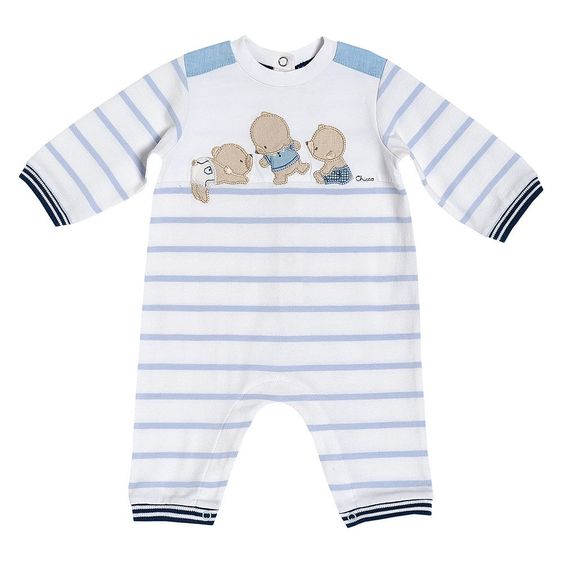 Chicco Overall - Bär Ringel - Weiß Blau - Gr. 50