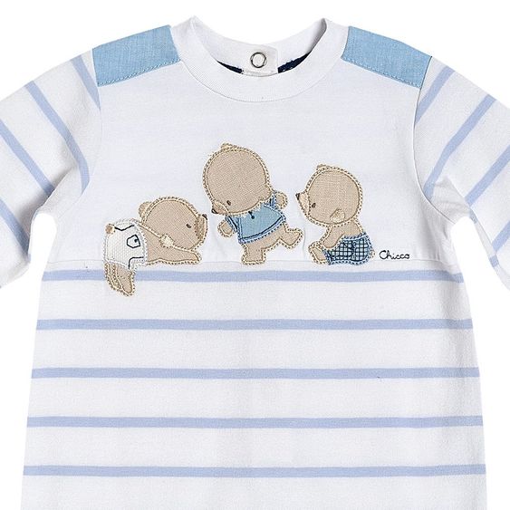 Chicco Overall - Bär Ringel - Weiß Blau - Gr. 50