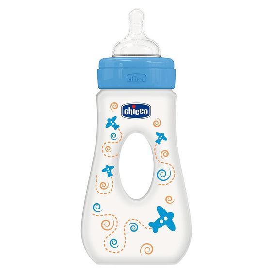 Chicco PP-Flasche Leichtgriff 240 ml - Silikon Gr. 3 - Blau
