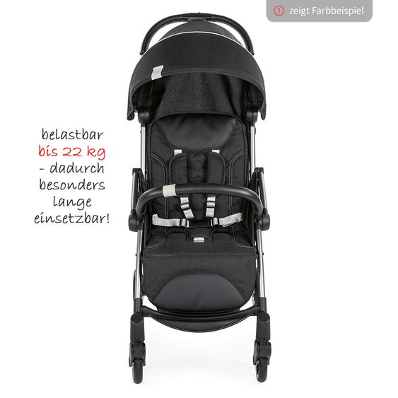 Chicco Reisebuggy Goody bis 22 kg belastbar mit Selbstschließmechanismus inkl. Regenschutz - Cool Grey