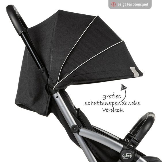 Chicco Reisebuggy Goody bis 22 kg belastbar mit Selbstschließmechanismus inkl. Regenschutz - Cool Grey