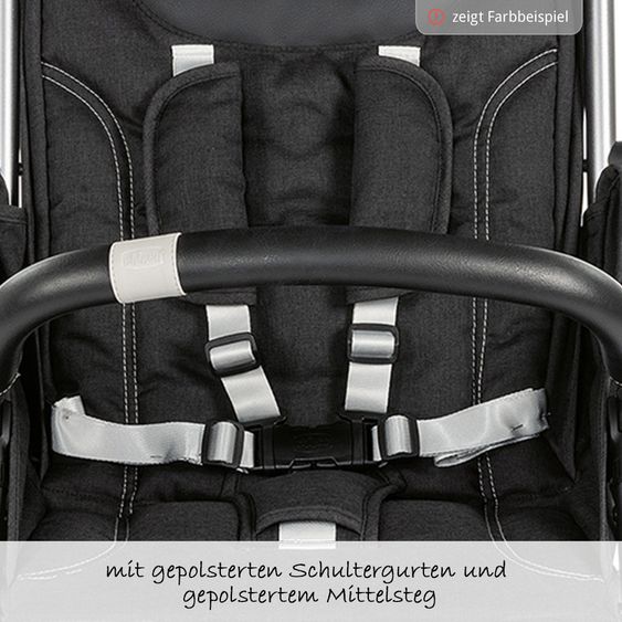 Chicco Reisebuggy Goody bis 22 kg belastbar mit Selbstschließmechanismus inkl. Regenschutz - Cool Grey