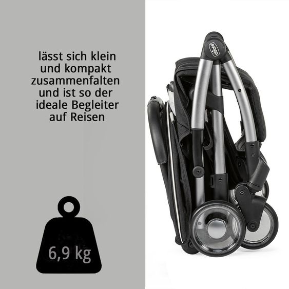 Chicco Reisebuggy Goody bis 22 kg belastbar mit Selbstschließmechanismus inkl. Regenschutz - Graphite