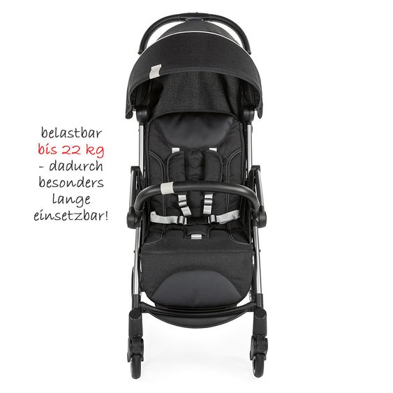 Chicco Reisebuggy Goody bis 22 kg belastbar mit Selbstschließmechanismus inkl. Regenschutz - Graphite