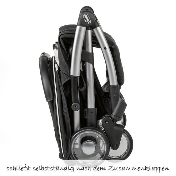 Chicco Reisebuggy Goody bis 22 kg belastbar mit Selbstschließmechanismus inkl. Regenschutz - Graphite