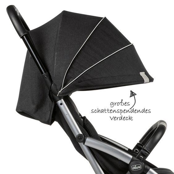 Chicco Reisebuggy Goody bis 22 kg belastbar mit Selbstschließmechanismus inkl. Regenschutz - Graphite