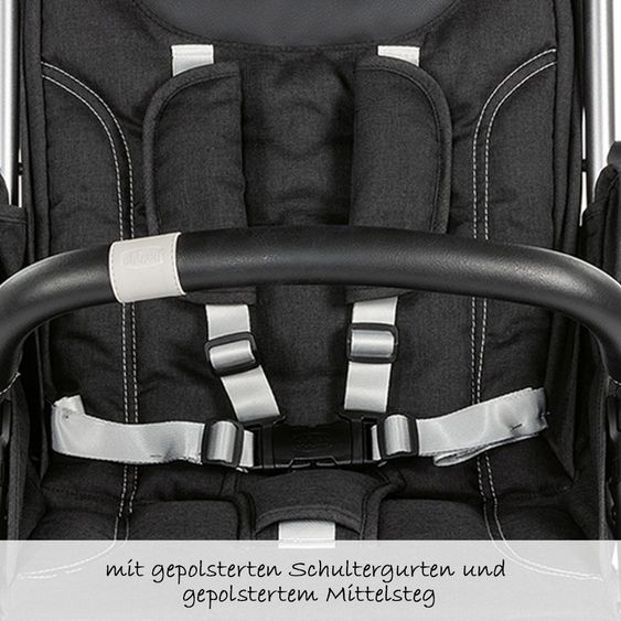 Chicco Reisebuggy Goody bis 22 kg belastbar mit Selbstschließmechanismus inkl. Regenschutz - Graphite