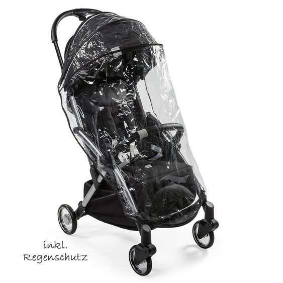 Chicco Reisebuggy Goody bis 22 kg belastbar mit Selbstschließmechanismus inkl. Regenschutz - Graphite