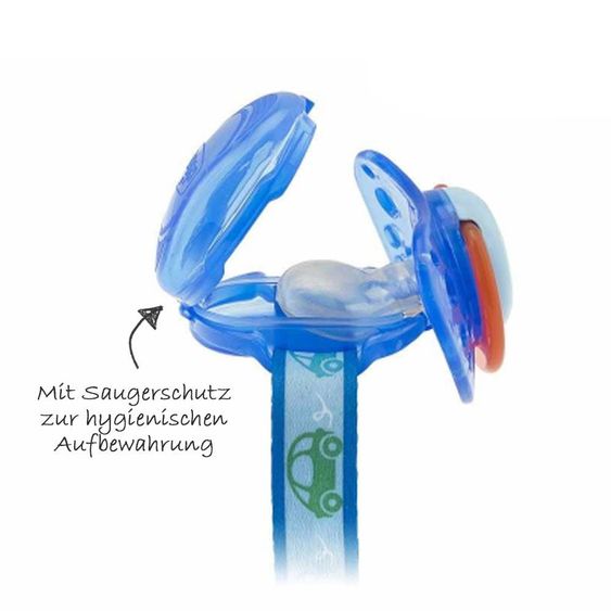 Chicco Cinghia per ciuccio con protezione del capezzolo - Blu